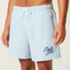 Pantaloni scurți de baie din seersucker până la jumătatea coapsei Pantaloni scurți de baie din seersucker până la jumătatea coapsei