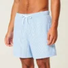 Pantaloni scurți de baie din seersucker până la jumătatea coapsei Pantaloni scurți de baie din seersucker până la jumătatea coapsei