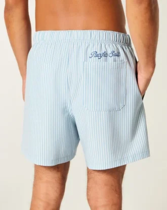 Pantaloni scurți de baie din seersucker până la jumătatea coapsei