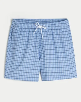Pantaloni scurți de baie din seersucker până la jumătatea coapsei
