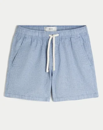 Pantaloni scurți din amestec de in, până la jumătatea coapsei