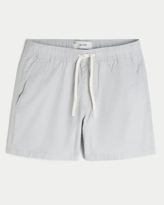 Pantaloni scurți din amestec de in, până la jumătatea coapsei