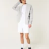 Pantaloni scurți din amestec de in, până la jumătatea coapsei, cu elastic