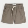 Pantaloni scurți din amestec de in, până la jumătatea coapsei, cu elastic Pantaloni scurți din amestec de in, până la jumătatea coapsei, cu elastic