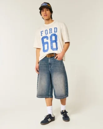 Pantaloni scurți din denim cu spălare medie