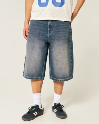 Pantaloni scurți din denim cu spălare medie