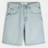 Pantaloni scurți din denim largi Pantaloni scurți din denim largi