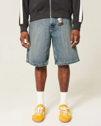 Pantaloni scurți din denim largi Pantaloni scurți din denim largi