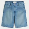 Pantaloni scurți din denim largi Pantaloni scurți din denim largi