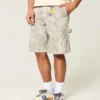 Pantaloni scurți din denim largi, camuflați Pantaloni scurți din denim largi, camuflați