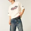 Pantaloni scurți din denim largi cu imprimeu șarpe Pantaloni scurți din denim largi cu imprimeu șarpe