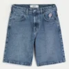 Pantaloni scurți din denim largi cu imprimeu trandafir Pantaloni scurți din denim largi cu imprimeu trandafir