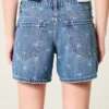 Pantaloni scurți din denim largi, cu talie joasă și model cu fundiță Pantaloni scurți din denim largi, cu talie joasă și model cu fundiță