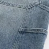 Pantaloni scurți din denim largi, de culoare închisă Pantaloni scurți din denim largi, de culoare închisă