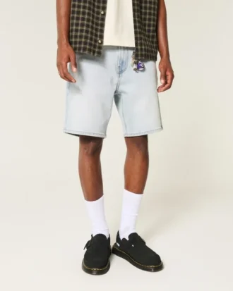 Pantaloni scurți din denim largi, peste genunchi