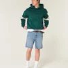 Pantaloni scurți din denim largi, peste genunchi Pantaloni scurți din denim largi, peste genunchi