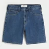 Pantaloni scurți din denim largi, peste genunchi Pantaloni scurți din denim largi, peste genunchi