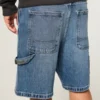Pantaloni scurți din denim largi, spălați mediu Pantaloni scurți din denim largi, spălați mediu