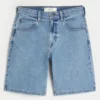 Pantaloni scurți din denim largi, spălați mediu