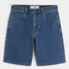 Pantaloni scurți din denim largi, spălați mediu