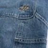 Pantaloni scurți din denim largi, spălați mediu Pantaloni scurți din denim largi, spălați mediu