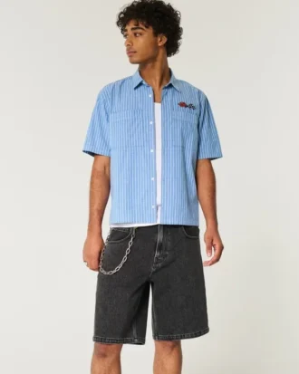 Pantaloni scurți din denim negru spălat