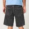 Pantaloni scurți din denim negru spălat Pantaloni scurți din denim negru spălat