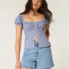 Pantaloni scurți din denim relaxați, cu talie înaltă și spălare medie, 5″ Pantaloni scurți din denim relaxați, cu talie înaltă și spălare medie, 5″