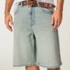 Pantaloni scurți din denim super largi cu broderie Spider Pantaloni scurți din denim super largi cu broderie Spider