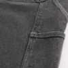 Pantaloni scurți din denim super largi cu imprimeu flacără
