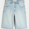 Pantaloni scurți din denim super largi, cu imprimeu grafic Dice, spălați ușor Pantaloni scurți din denim super largi, cu imprimeu grafic Dice, spălați ușor