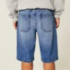 Pantaloni scurți din denim super largi, spălați închis Pantaloni scurți din denim super largi, spălați închis