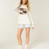 Pantaloni scurți din flanelă cu volane Pantaloni scurți din flanelă cu volane