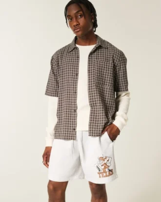 Pantaloni scurți din fleece cu imprimeu grafic Longhorns de la Universitatea din Texas, Austin