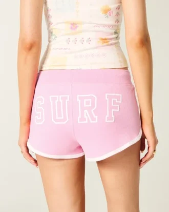 Pantaloni scurți din fleece cu imprimeu surf