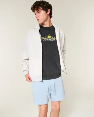 Pantaloni scurți din fleece peste genunchi