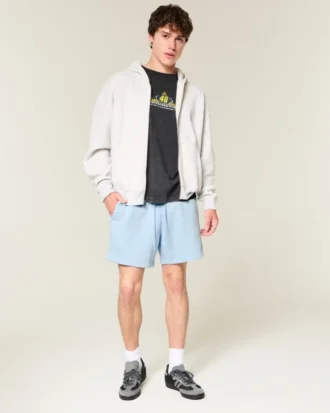 Pantaloni scurți din fleece peste genunchi
