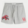 Pantaloni scurți din fleece până la jumătatea coapsei cu grafică University of Houston Pantaloni scurți din fleece până la jumătatea coapsei cu grafică University of Houston