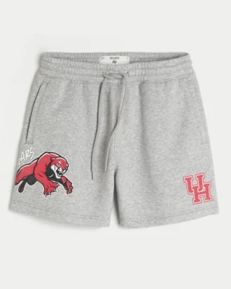 Pantaloni scurți din fleece până la jumătatea coapsei cu grafică University of Houston Pantaloni scurți din fleece până la jumătatea coapsei cu grafică University of Houston