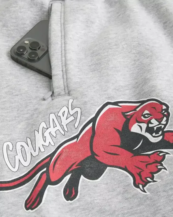 Pantaloni scurți din fleece până la jumătatea coapsei cu grafică University of Houston Pantaloni scurți din fleece până la jumătatea coapsei cu grafică University of Houston