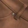 Pantaloni scurți din imitație de piele întoarsă, cu talie joasă