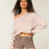 Pantaloni scurți din poplin cu talie joasă Pantaloni scurți din poplin cu talie joasă