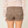 Pantaloni scurți din poplin cu talie joasă Pantaloni scurți din poplin cu talie joasă