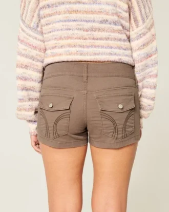 Pantaloni scurți din poplin cu talie joasă
