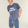 Pantaloni scurți din seersucker până la jumătatea coapsei Pantaloni scurți din seersucker până la jumătatea coapsei
