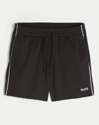Pantaloni scurți din tricot cu logo, până la jumătatea coapsei