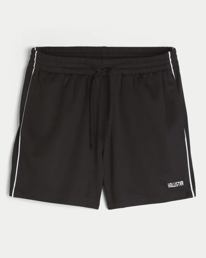 Pantaloni scurți din tricot cu logo, până la jumătatea coapsei Pantaloni scurți din tricot cu logo, până la jumătatea coapsei