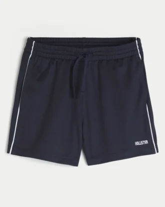 Pantaloni scurți din tricot cu logo, până la jumătatea coapsei Pantaloni scurți din tricot cu logo, până la jumătatea coapsei