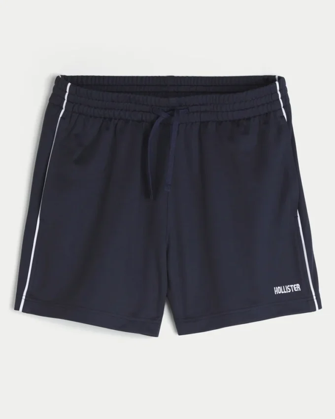 Pantaloni scurți din tricot cu logo, până la jumătatea coapsei Pantaloni scurți din tricot cu logo, până la jumătatea coapsei