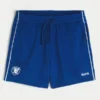 Pantaloni scurți din tricot cu logo, până la jumătatea coapsei Pantaloni scurți din tricot cu logo, până la jumătatea coapsei